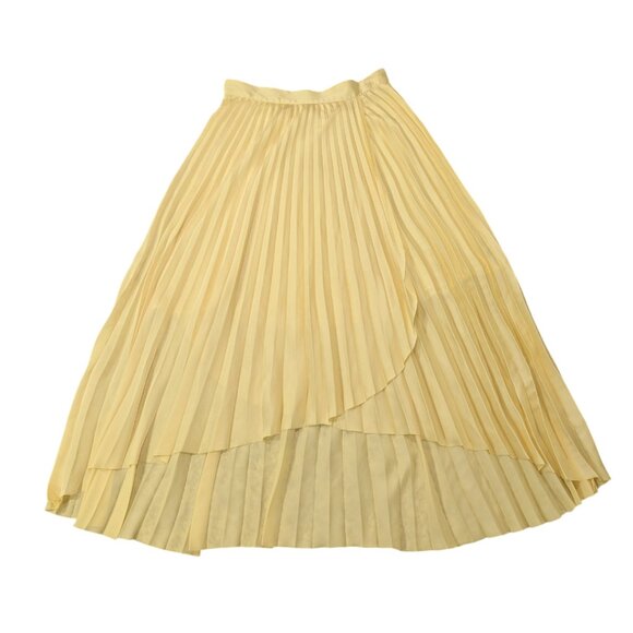 & Other Stories Dresses & Skirts - & OTHER STORIES PARIS ATELIER Satin Accordion Wrap Skirt 2 Sunshine Yellow